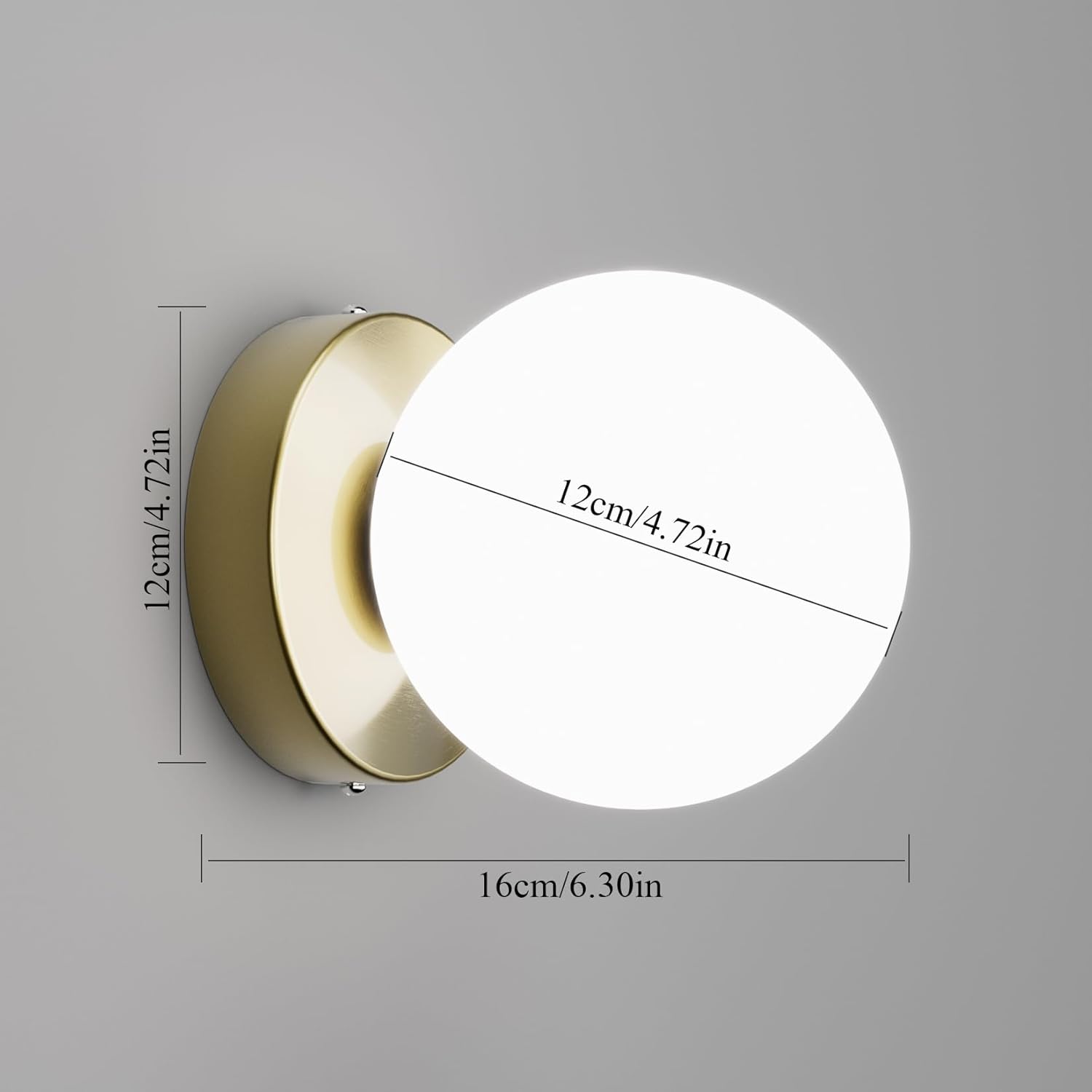 Juego de dos apliques de pared de globo de latón envejecido, apliques de pared vintage de mediados de siglo, lámpara de pared de latón para baño,