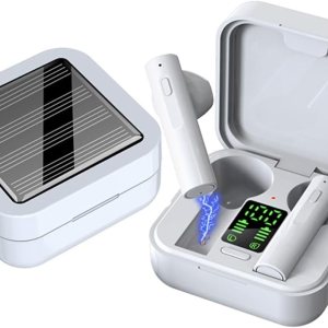 Acuvar Auriculares totalmente inalámbricos Bluetooth 5.2 solares recargables impermeables a prueba de sudor con micrófono, micro USB carga de Acuvar Auriculares totalmente inalámbricos Bluetooth 5.2 solares recargables impermeables a prueba de sudor con micrófono, micro USB carga de