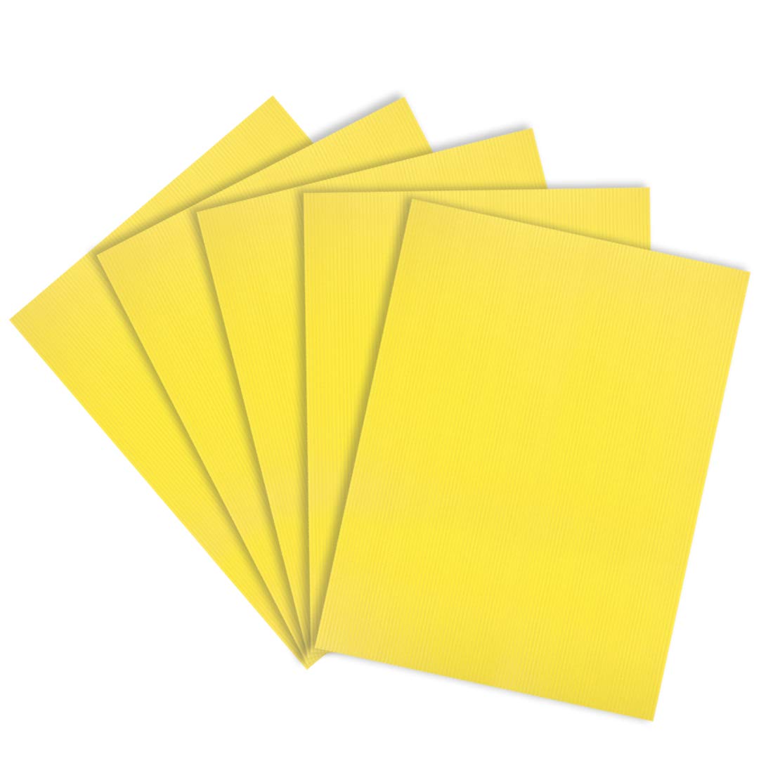 uxcell Hojas de plástico corrugado, letreros amarillos en blanco de 0.118 pulgadas para patio, 12 x 16 pulgadas, tablero impermeable en blanco, 5