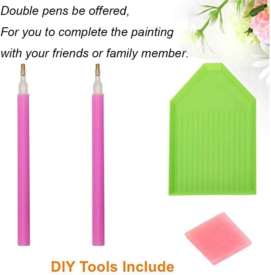 YiChuangXin Kit de pintura de taladro completo redondo 5D, bordado de diamante, punto de cruz, manualidades, suministros de lienzo para decoración