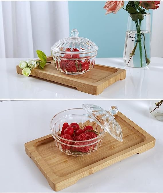 123Arts Platos de plástico para dulces, azucareros, tarros de especias, ollas de almacenamiento con tapa, juego de 4