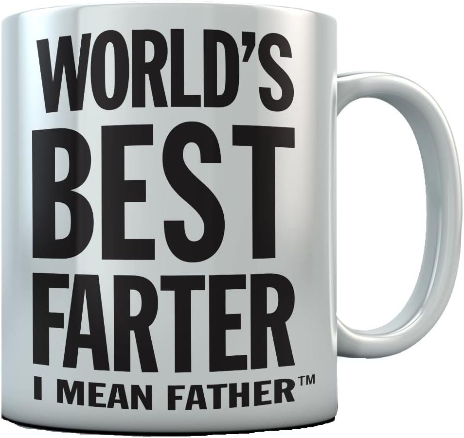 World’s Best Farter I Mean Father – Taza de café divertida para papá, taza para el día del padre, regalos de niños, hijos, papás, taza de café de 15