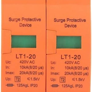 Dispositivo de protección de 2 polos, 1 unidad, protector de montaje en riel DIN, dispositivo de bajo voltaje, 10-20KA 420V, protección electrónica Dispositivo de protección de 2 polos, 1 unidad, protector de montaje en riel DIN, dispositivo de bajo voltaje, 10-20KA 420V, protección electrónica