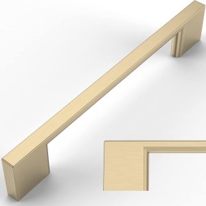 Amerdeco ZH0060 – Paquete de 10 tiradores de latón cepillado de 5 pulgadas (5.039 in) con agujeros centrales para gabinetes de cocina, herrajes para Amerdeco ZH0060 – Paquete de 10 tiradores de latón cepillado de 5 pulgadas (5.039 in) con agujeros centrales para gabinetes de cocina, herrajes para