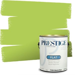 PRESTIGE Pintura interior e imprimación en uno, verde Salem, plana, 1 galón PRESTIGE Pintura interior e imprimación en uno, verde Salem, plana, 1 galón
