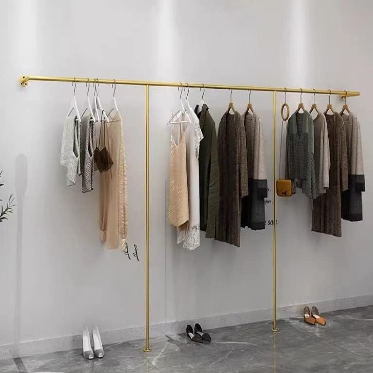Perchero industrial para ropa montado en la pared, cinco bases, fuerte capacidad de carga, ahorro de espacio, adecuado para exhibición y