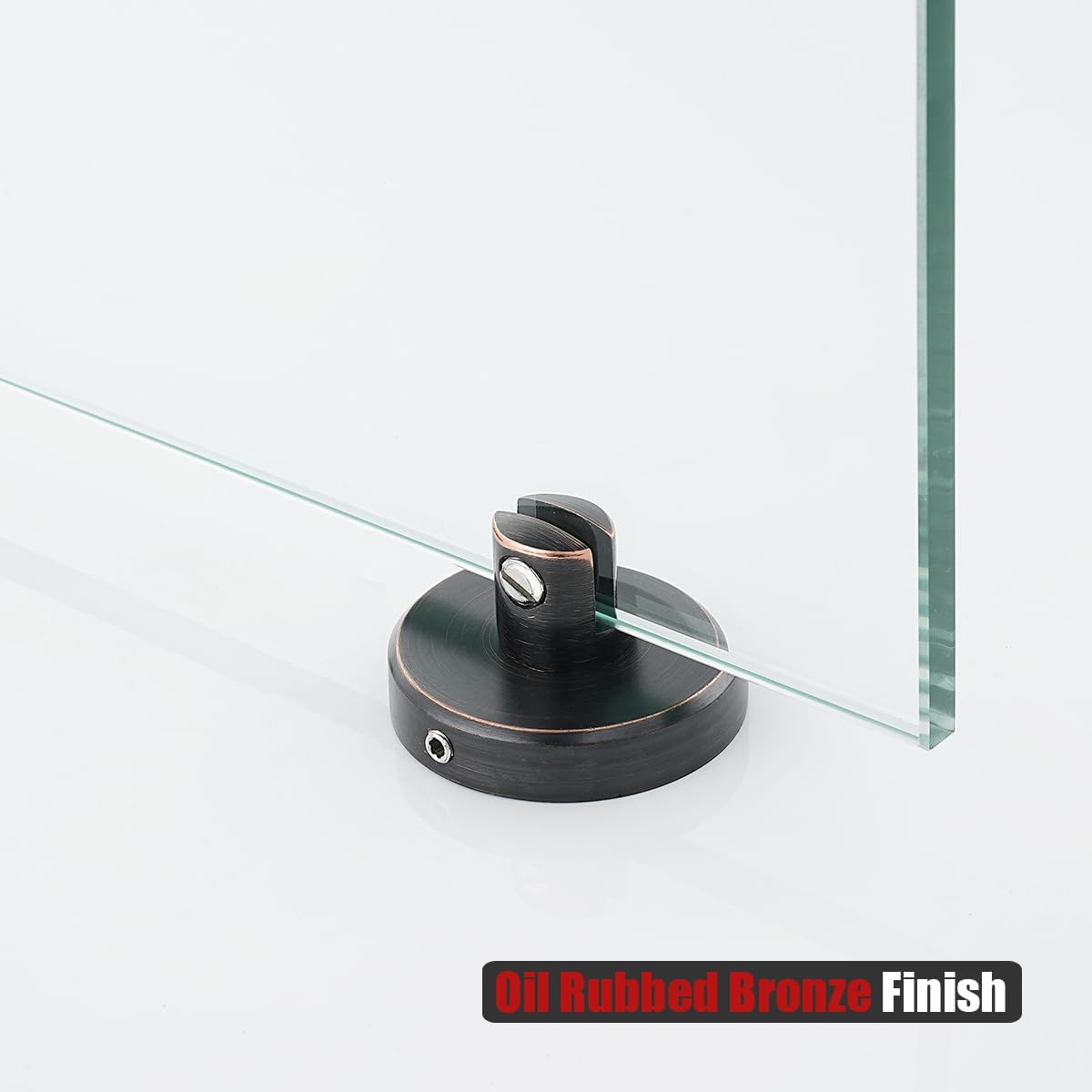 JQK TGS190L10-ORB-P2 – Estante esquinero de vidrio de bronce aceitado para baño, acero inoxidable 304, estante flotante de pared flotante de 10 x 10