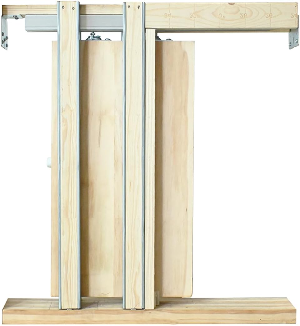 DIYHD Kit de marco de puerta corrediza de 36 x 96 pulgadas para pared de pernos de 2 x 4, accesorios de marco de puerta interior ocultos, ajuste de