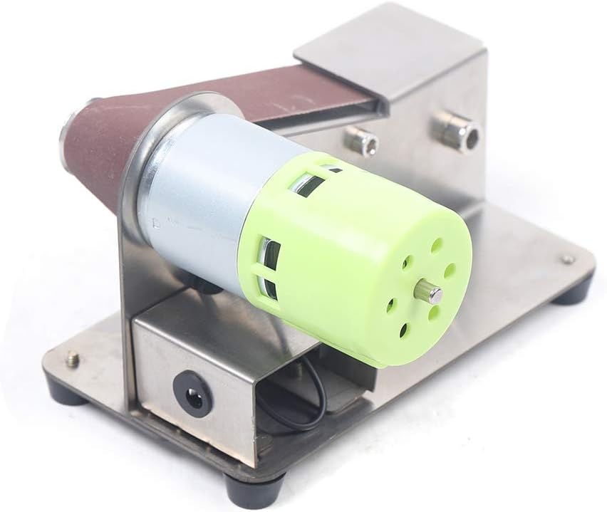 Amoladora de correa eléctrica, mini amoladora de ángulo fijo de 15 grados, velocidad ajustable de 4000-8000 RPM, afilador de 100 W, 24 V,
