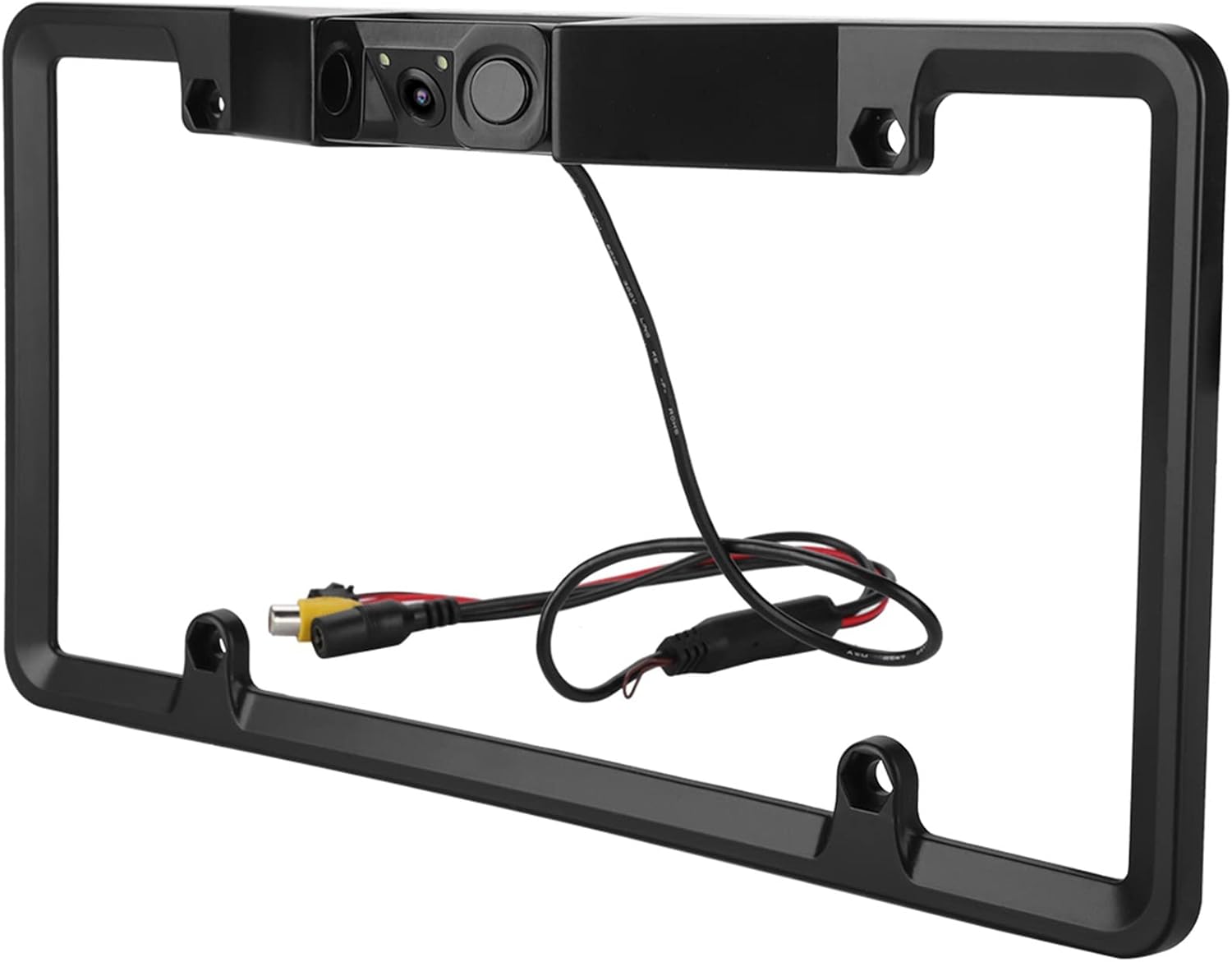 Kit de sensor de respaldo de cámara de copia de seguridad 3 en 1 Marco de matrícula de coche Sensor de estacionamiento radar retrovisor cámara de