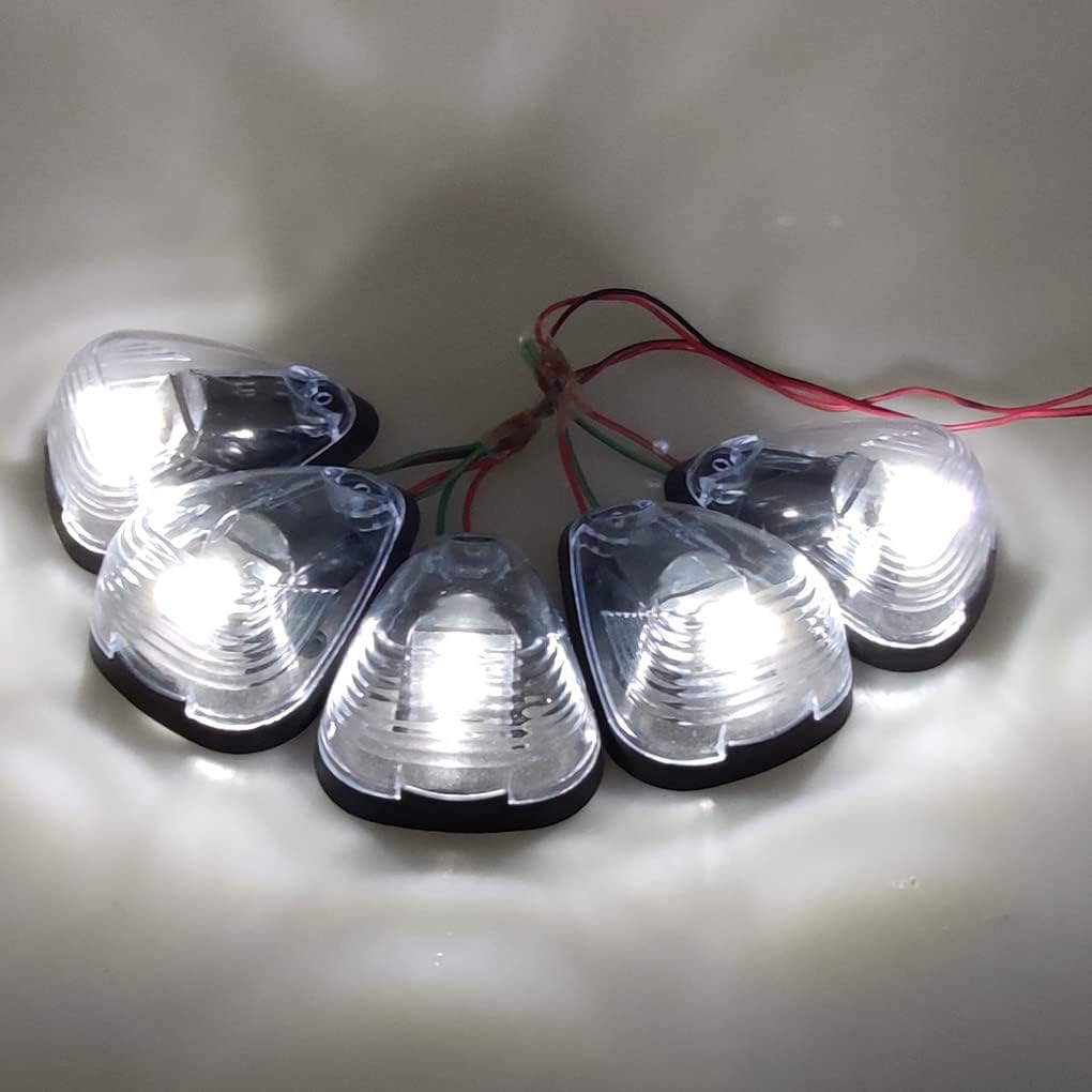 5 luces transparentes para techo con marcador de cabina 264143AM con 5 bombillas LED blancas T10 compatibles con Ford E150 E250 E350 E450 F150 F250