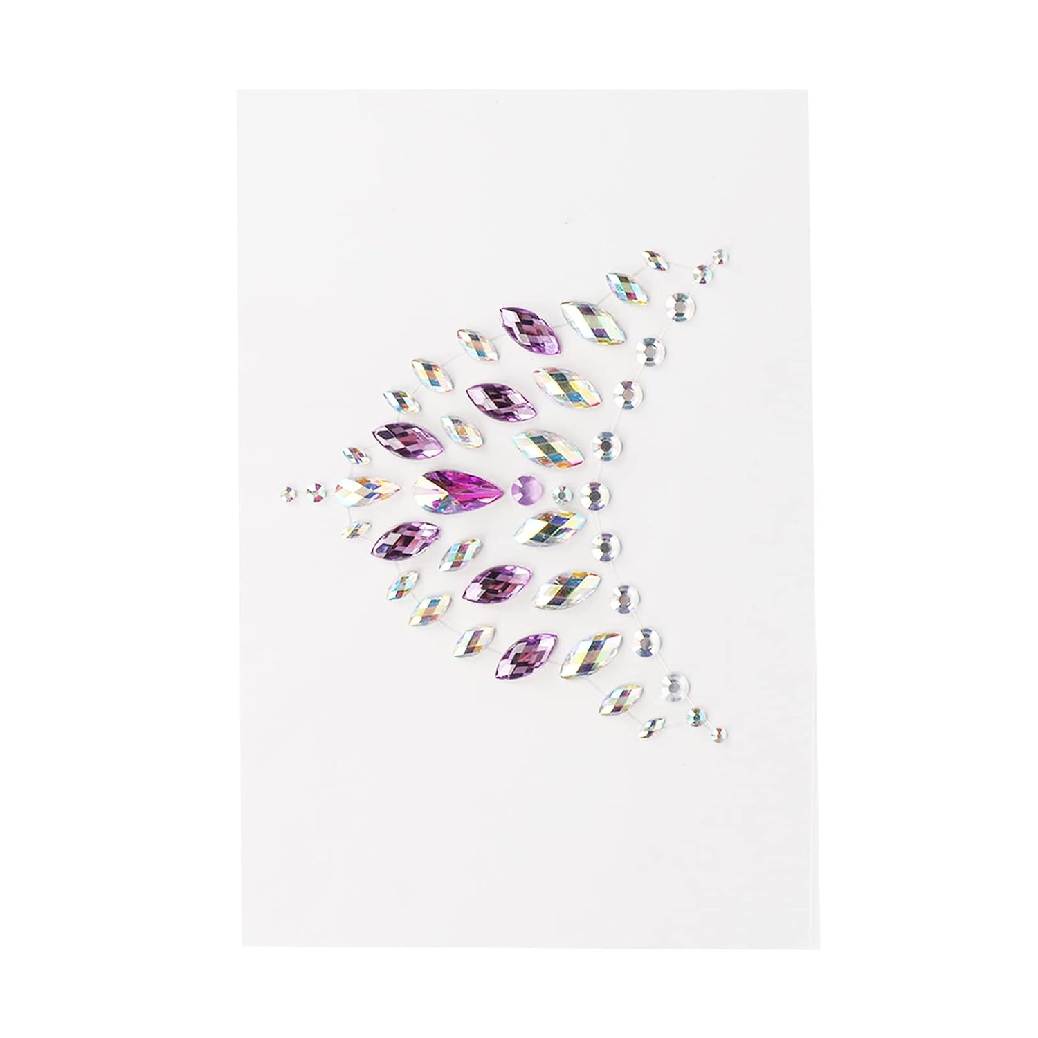 Tatuaje de joyas de cara de pecho de diamantes de imitación, joyas de gemas para la cara y conjunto de calcomanías para el cuerpo del pecho,