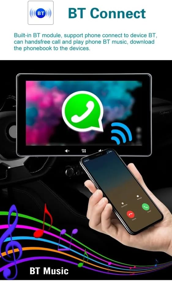 Radio de coche de 7 pulgadas con Apple Carplay y Android Auto inalámbrico estéreo IPS pantalla táctil con Bluetooth manos libresMirror LinkGoogle y