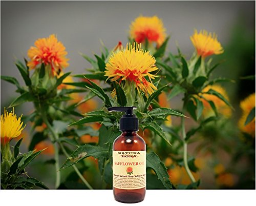 Aceite de semilla de cártamo prensado en frío. Hidratante antienvejecimiento totalmente natural 100% puro rico en ácido linoleico, Omega 3, 6. Uso
