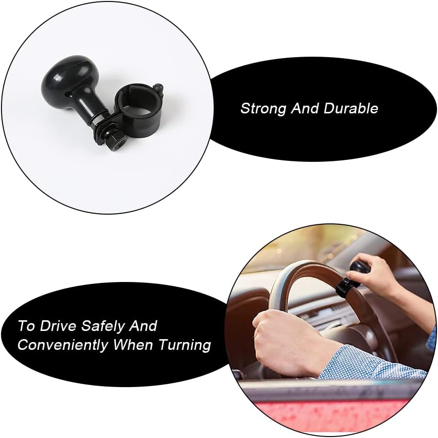 HOTTuoHong Bola elevadora para volante de automóvil, bola giratoria suave con mango giratorio para automóvil, bola auxiliar de control de ayuda para