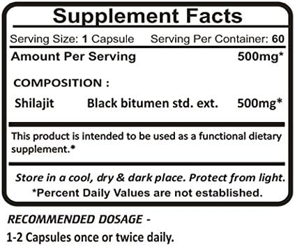 Planet Ayurveda Shilajit Cápsulas, 500mg Std. Extracto, 2 Botellas