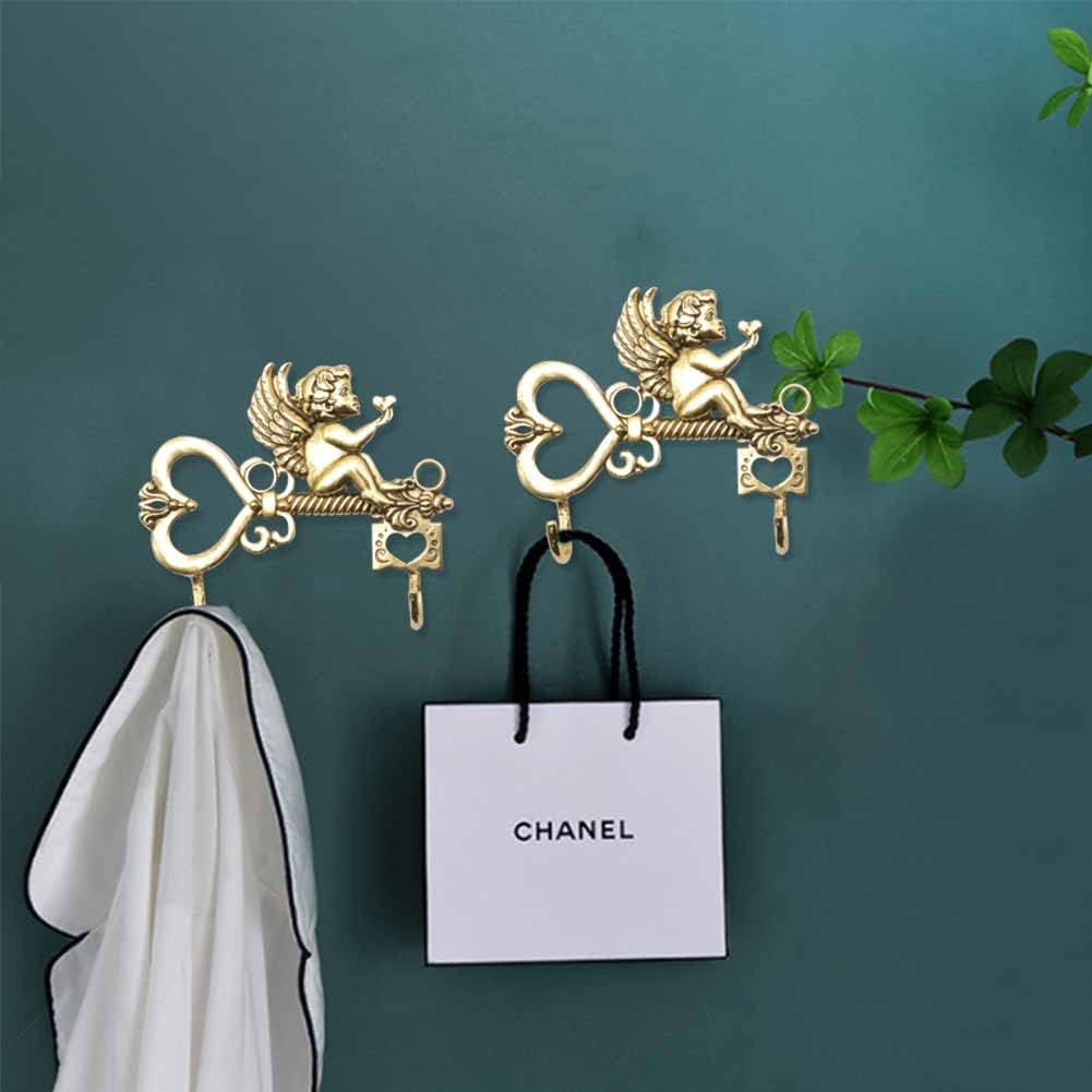 Ganchos para colgar abrigos de pared, 2 ganchos de pared de Cupido, ganchos decorativos creativos de tigregancho pesado, ganchos montados para