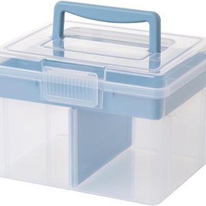Clear Craft – Caja de almacenamiento apilable con bandeja de almacenamiento, contenedor de almacenamiento multiusos de plástico para almacenar Clear Craft – Caja de almacenamiento apilable con bandeja de almacenamiento, contenedor de almacenamiento multiusos de plástico para almacenar