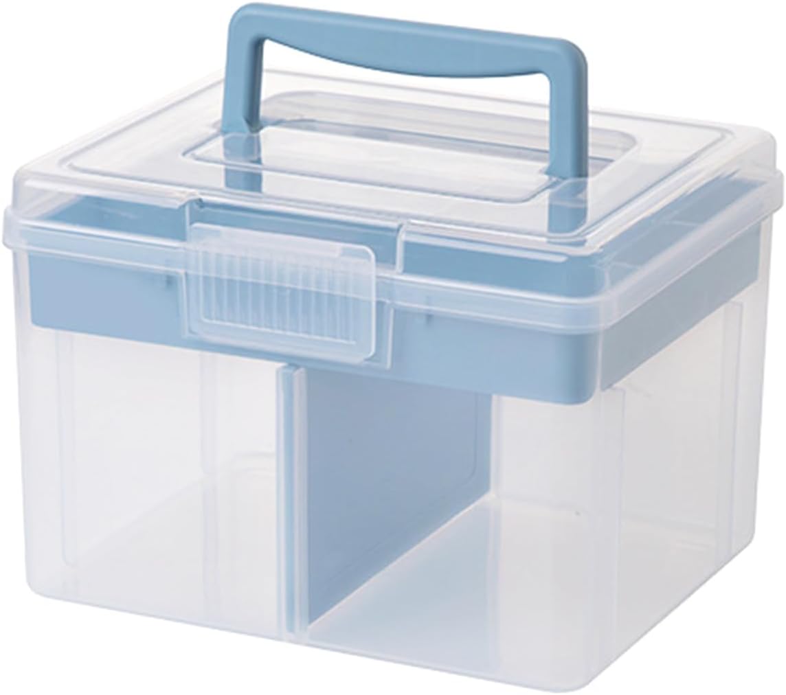 Clear Craft – Caja de almacenamiento apilable con bandeja de almacenamiento, contenedor de almacenamiento multiusos de plástico para almacenar