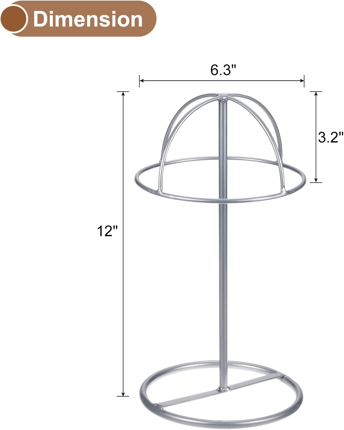 uxcell Soporte de exhibición de metal para sombreros, paquete de 2 unidades para sombrero de mesa y soporte para peluca para gorra de béisbol,