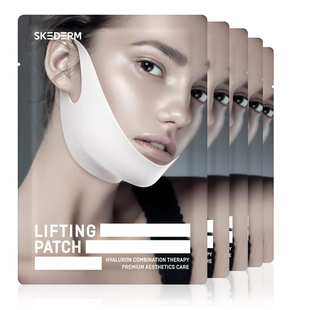 SKEDERM Parche de elevación Hyaluron  Máscara facial adelgazante en forma de V Reductor de barbilla doble Máscara de elevación de línea V