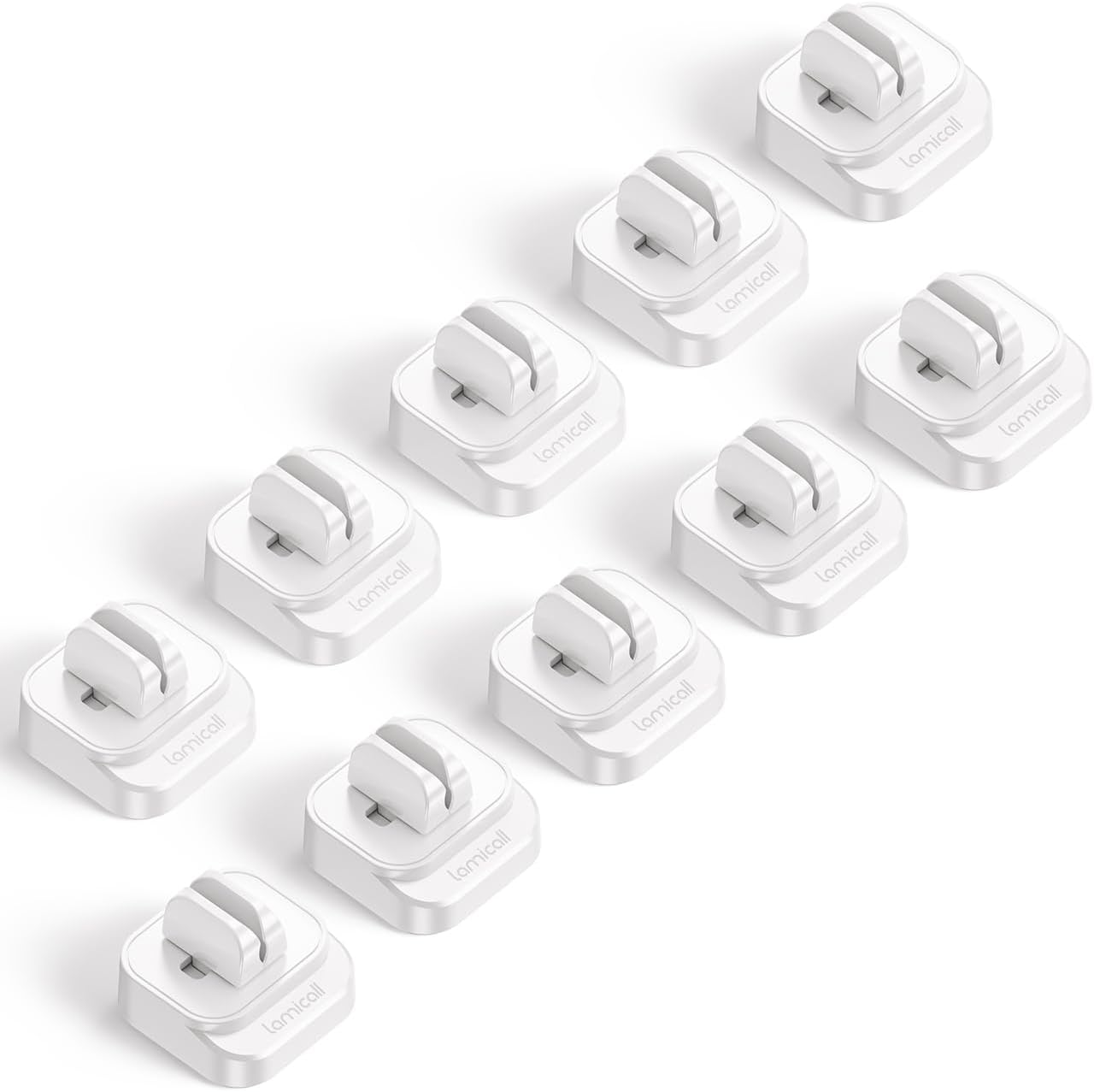 Lamicall – Paquete de 10 clips de soporte de resorte de cable, organizador de cables para escritorio, clip de cable ajustable, organizador de