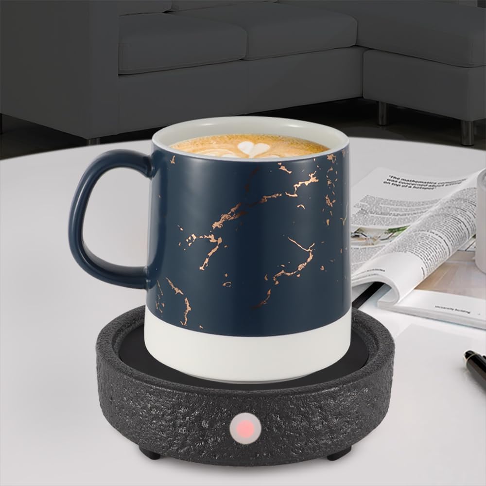 Calentador de taza de café, calentador de café eléctrico para escritorio con apagado automático, 3 ajustes de temperatura, calentador inteligente de