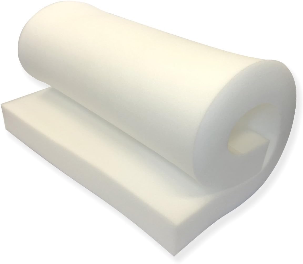 AK TRADING CO. Hoja de tapicería blanca con certificación CertiPUR-US (reemplazo de asiento, cojín de espuma, hoja de tapicería) – (4 pulgadas de