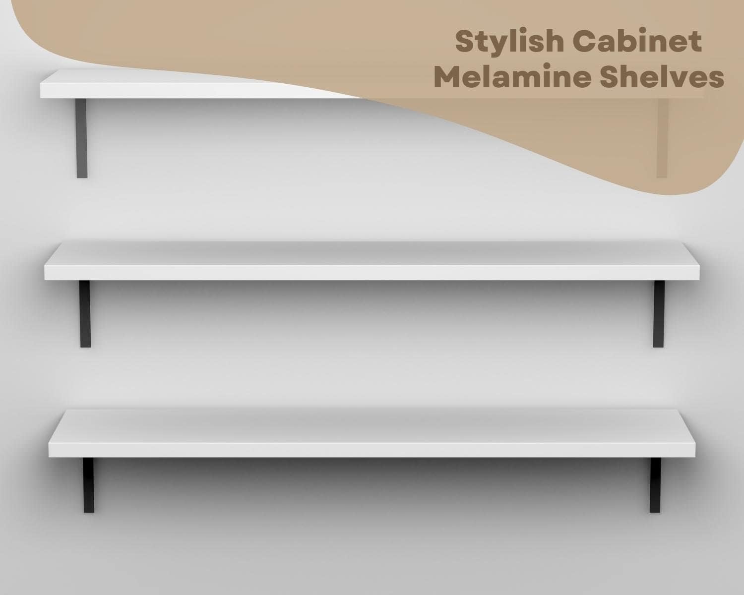 B&B HARDWARE Estantes para gabinete, melamina de 12 pulgadas de grosor, espacio de organización personalizado con elegantes estantes de melamina de