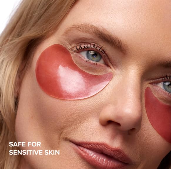 DRMTLGY Mascarillas iluminadoras para ojos (30 pares)  Máscaras de ojos con cafeína para ojeras e hinchazón con ácido hialurónico, parches para ojos