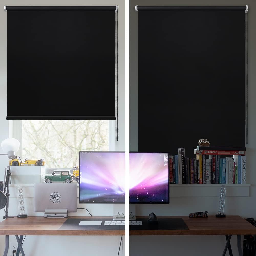 KCO Persianas enrollables opacas para ventanas, con protección UV, persianas enrollables para oscurecer la habitación, para dormitorio, cocina y
