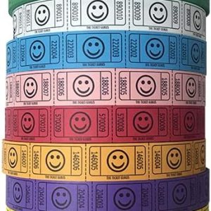 The Ticket Gurus – (4) rollos de sonrisa individual 2000 boletos por rollo (4 colores surtidos) The Ticket Gurus – (4) rollos de sonrisa individual 2000 boletos por rollo (4 colores surtidos)