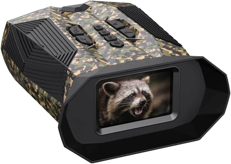 Gafas de visión nocturna de enfoque automático, prismáticos infrarrojos 4K con rango de 1968 pies, zoom automático 20X, pantalla HD de 3 pulgadas,