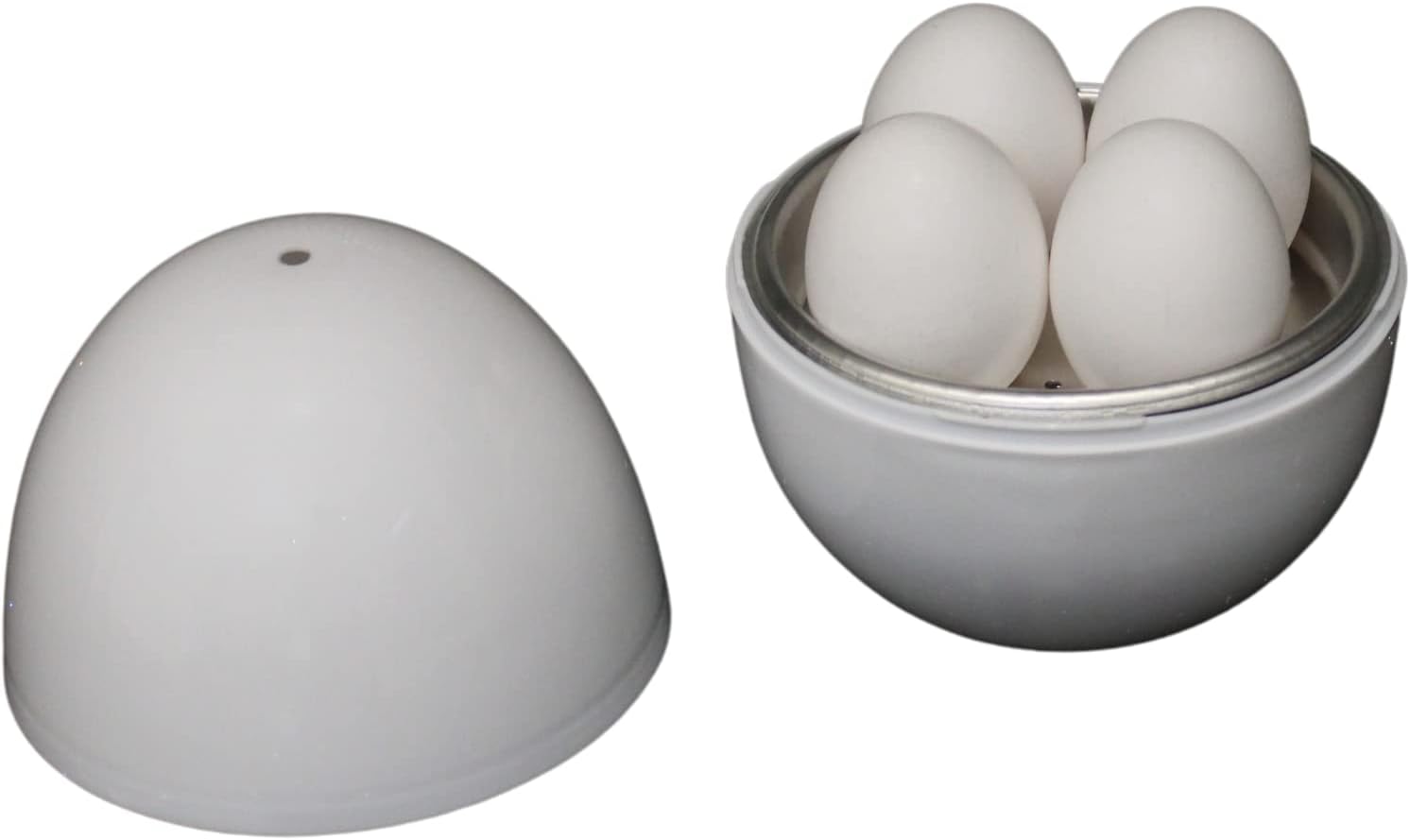 Huevos duros o blandos para microondas, sin BPA, para cocinar hasta 4 huevos en minutos, de grado alimenticio