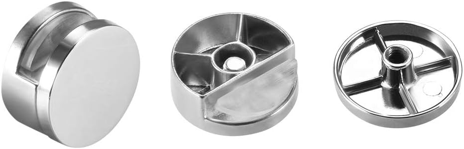 uxcell Clips de espejo de aleación de zinc Clips de vidrio Abrazaderas Soporte de forma redonda para espejo grueso de 0.197 in 10 unids