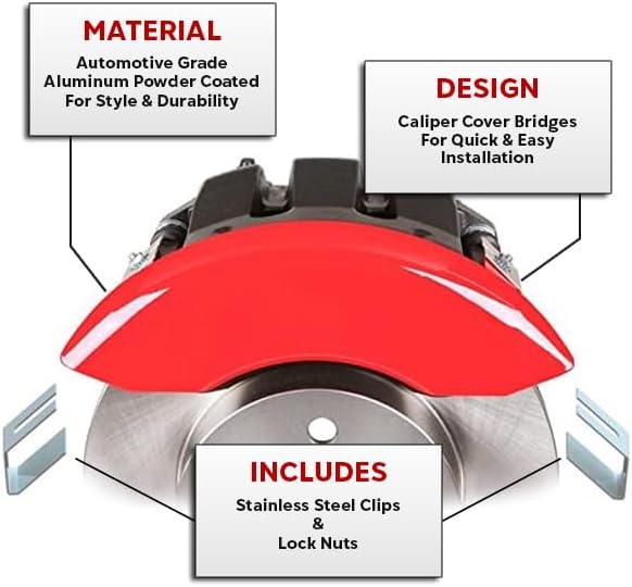 Juego de 4 fundas clásicas rojas para pinza MGP para Toyota Tundra 2020-2021
