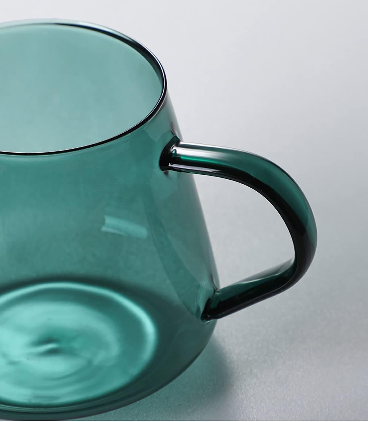 Bicuzat Cafetera de vidrio colorida para verter sobre la cafetera con asa, juego de cafetera y filtro de café, juego de filtros de olla verde de