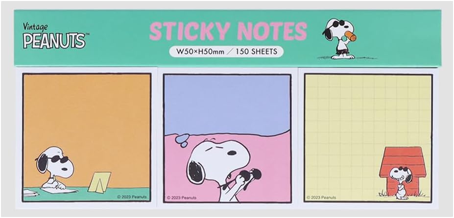 Sun-Star Stationery S2840227 Snoopy Sticky Notes, Memo Pad, Joe Cool