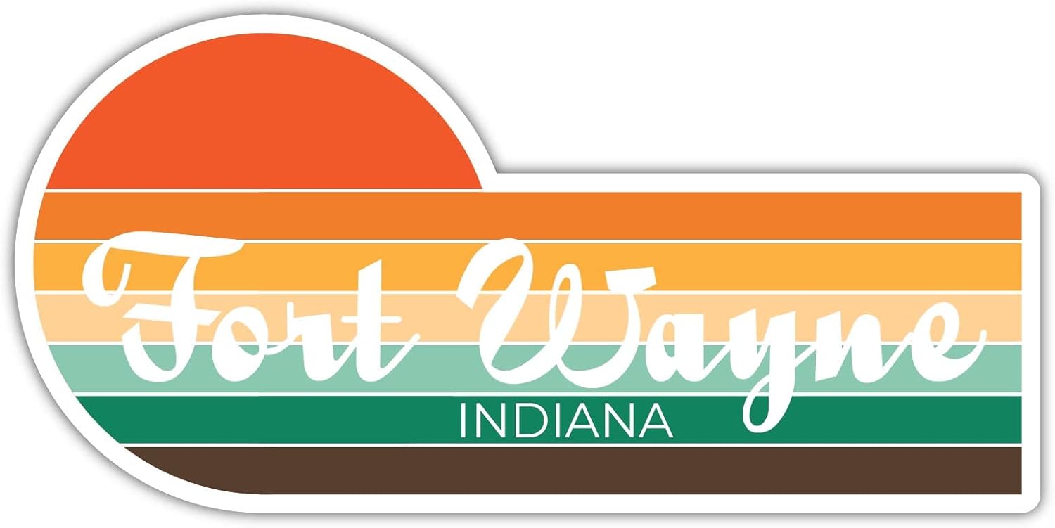 Fort Wayne Indiana – Imán para nevera (4 x 2.25 pulgadas), diseño estético retro vintage de los años 70