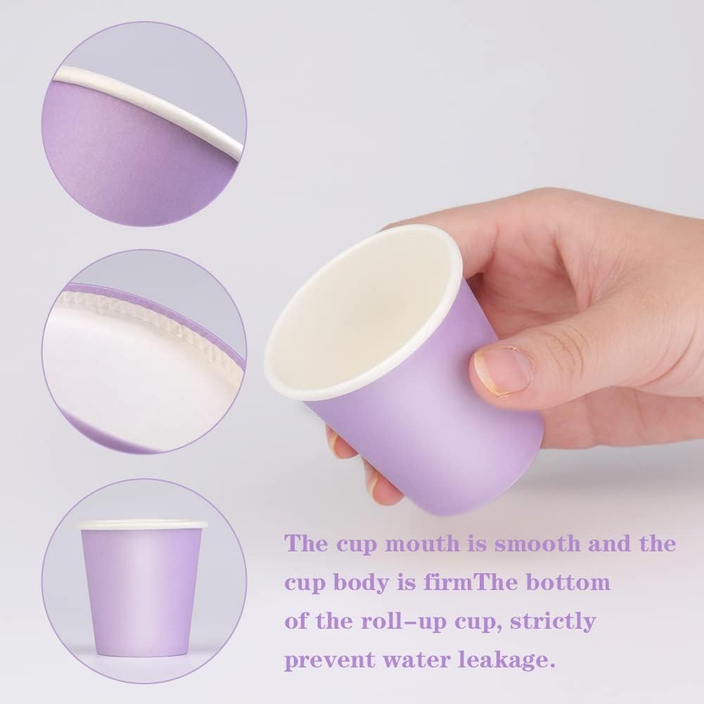 Paquete de 100 vasos desechables pequeños para enjuague bucal de baño de 3 onzas, tazas de papel para baño, tazas de papel espresso, tazas calientes