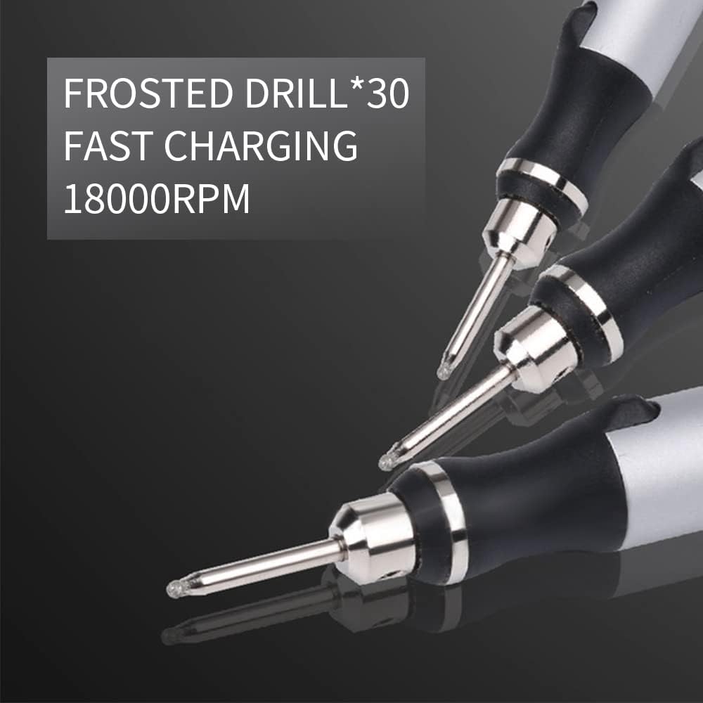 Máquina de grabado inalámbrica con 35 bits, grabador recargable por USB, bolígrafo de grabado giratorio portátil para tallar joyas, vidrio, piedra,
