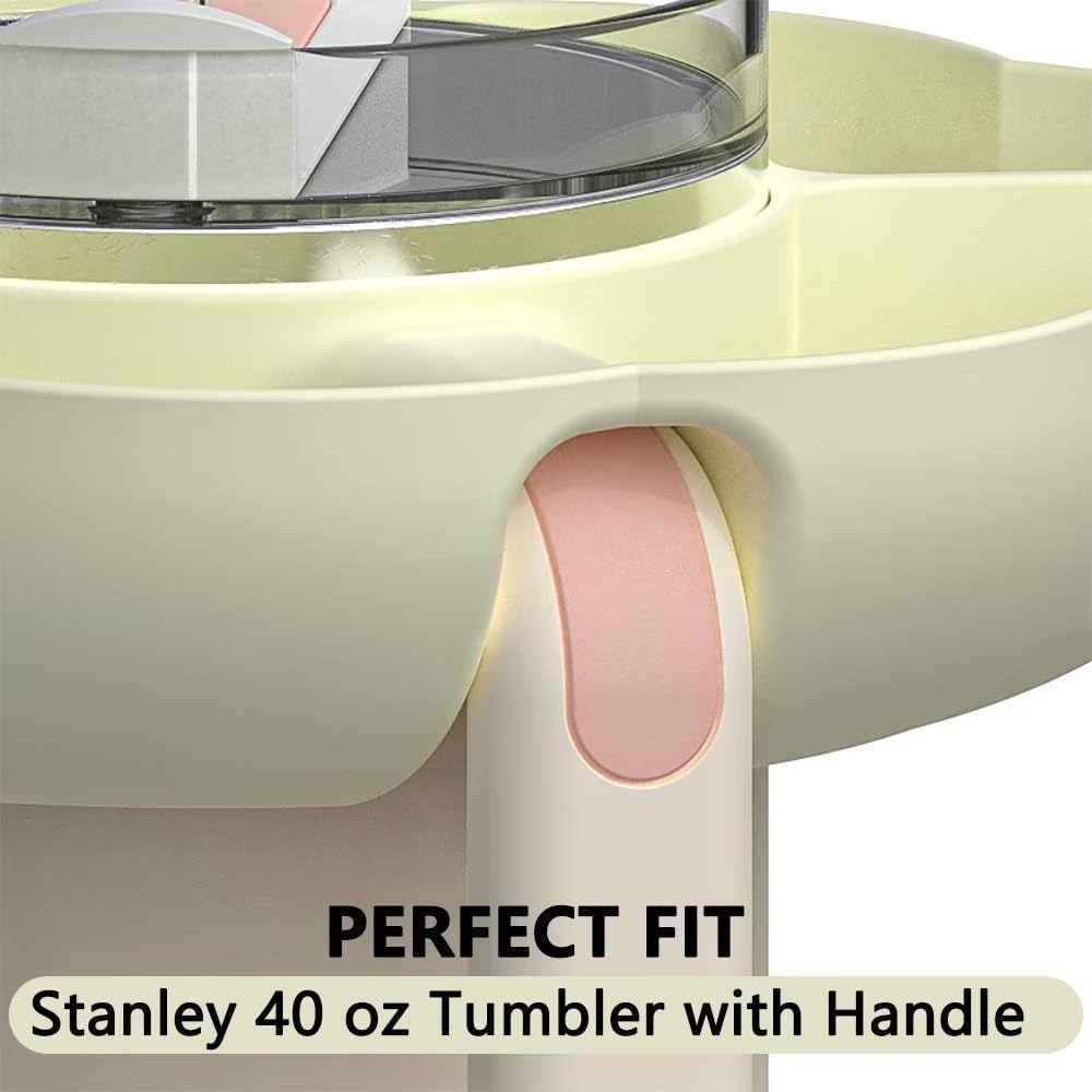 Stanley – Bandeja de aperitivos para vaso Stanley de 40 onzas con asa, accesorios de taza Stanley para Stanley Dupe de 40 onzas, soporte de anillo