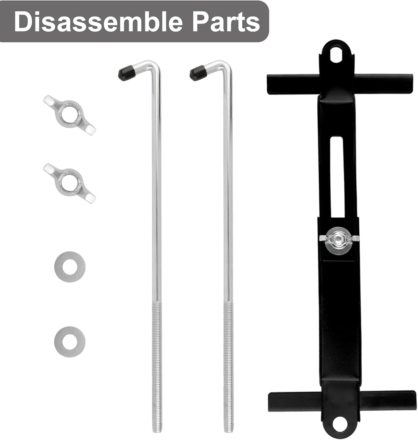 Soporte de retención de batería, paquete de 2 soportes ajustables para batería de automóvil, barra transversal universal de batería con perno en J,
