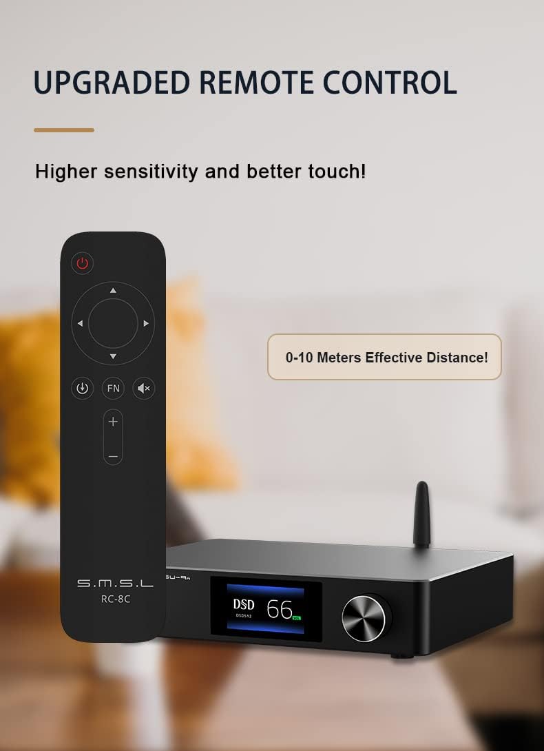 S.M.S.L SU-9n ES9038PRO XMOS XU208 Bluetooth 5.0 SMSL DSD512 RCAXLR LDAC APTXHD Decodificador de audio de alta resolución DAC