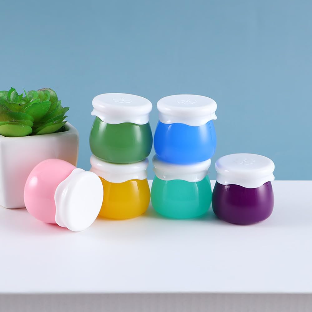 6 recipientes de viaje, frascos de viaje de crema, botellas recargables, tarro de crema facial, forma de fruta, 0.35 oz, accesorios de herramientas