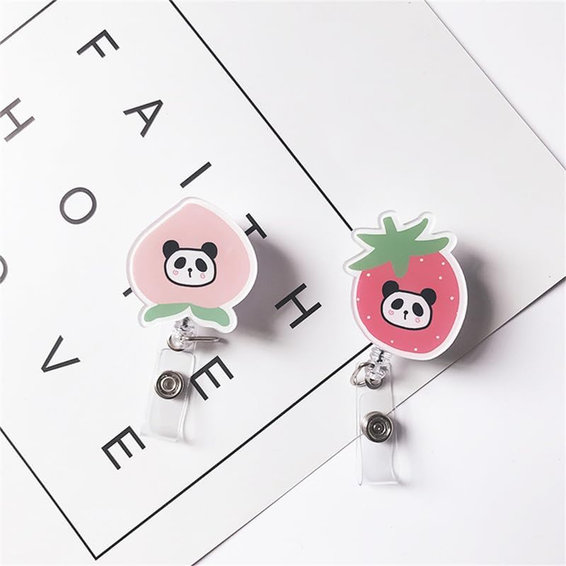 Soporte retráctil para tarjetas de identificación con bonitos estampados de animales, clip de identificación y soporte de identificación retráctil