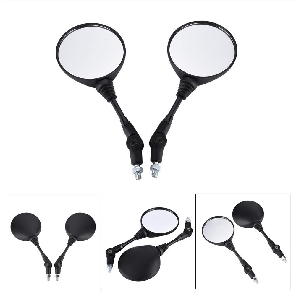 1 Pair Motorcycle Mirrors, Universal Adjustment Rear View Mirror With M10 Installing Screw Left and Right, Compatible with Motorbike Adventure Dirt