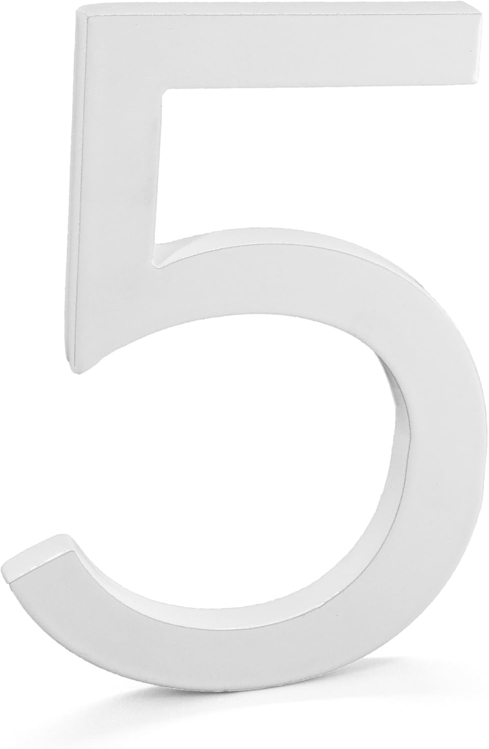Montague Metal Products MHN-16-F-WE1-5 Números flotantes modernos de aluminio cepillado sólido, 16 pulgadas, blanco con recubrimiento en polvo