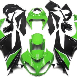 Kit de carenado de motocicleta apto para Kawasaki ZX6R 2009-2012 2010 2011 carenados ABS plástico inyección cuerpo verde negro kit Kit de carenado de motocicleta apto para Kawasaki ZX6R 2009-2012 2010 2011 carenados ABS plástico inyección cuerpo verde negro kit