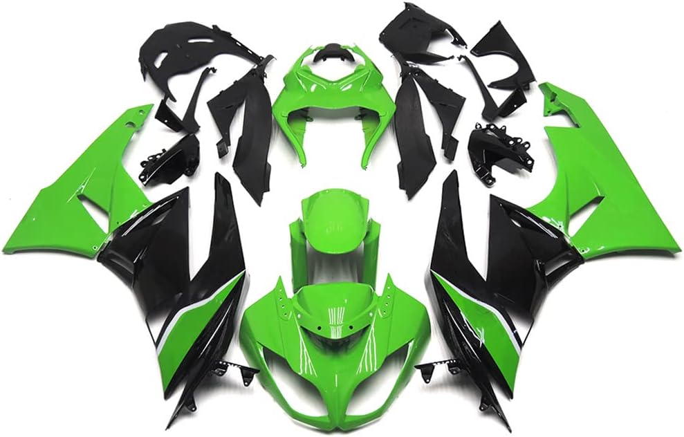 Kit de carenado de motocicleta apto para Kawasaki ZX6R 2009-2012 2010 2011 carenados ABS plástico inyección cuerpo verde negro kit